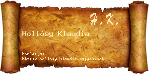 Hollósy Klaudia névjegykártya